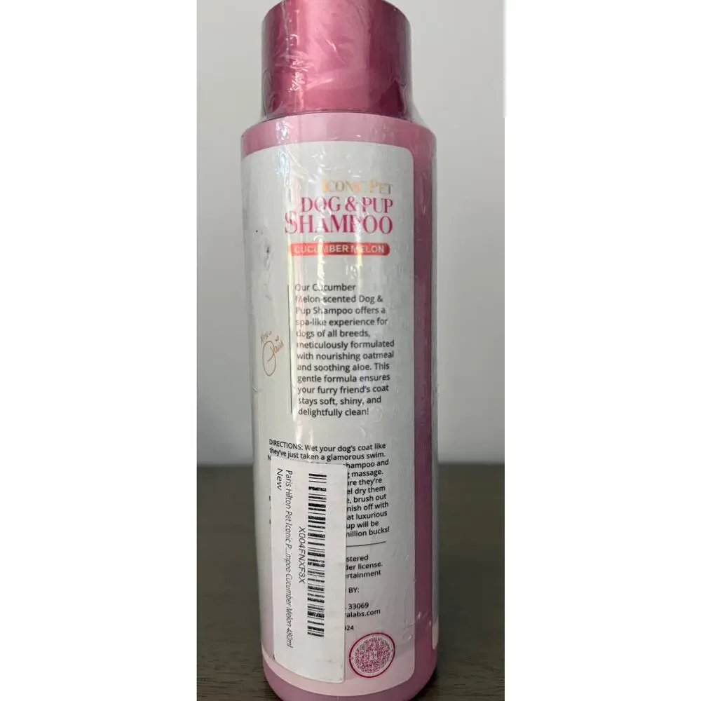 Paris Hilton Dog & Pup Shampoo Cucumber Melon Coconut Oil Aloe Vera 16oz Groomin